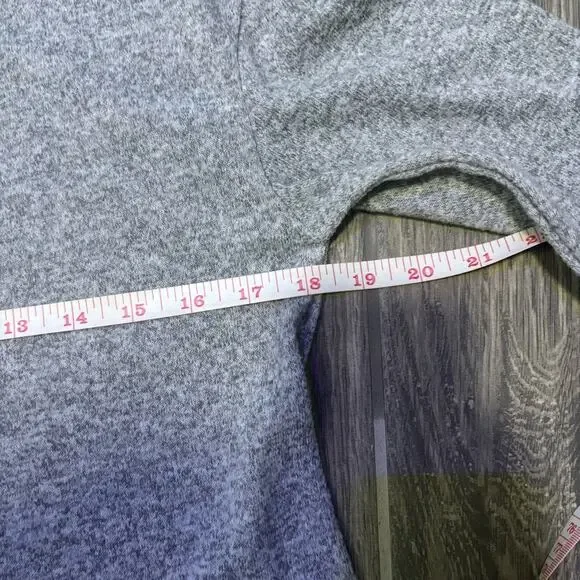 Knox Rose Heather Gray Knit Tunic Top Lace Trim Size S - Picture 5 of 7